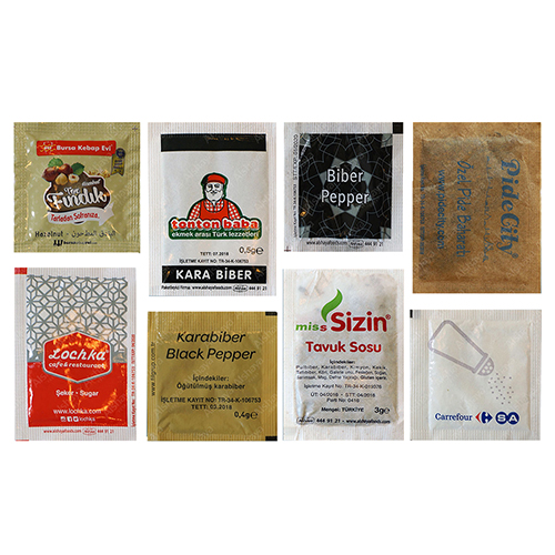 Finished single-serve sachet packages for seasonings and condiments